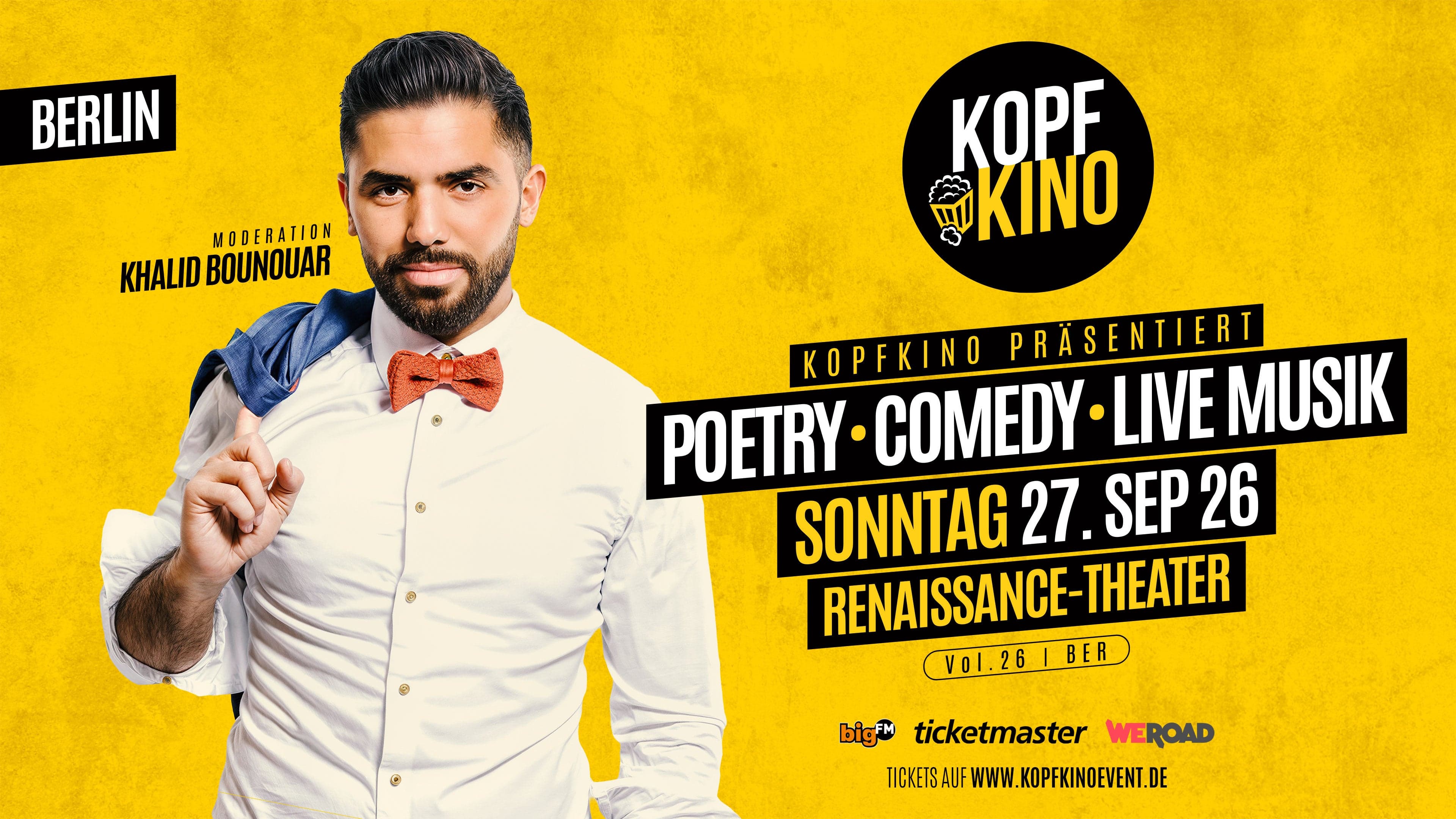 Kopfkino Vol.26: Poetry • Comedy • Live Musik in Berlin