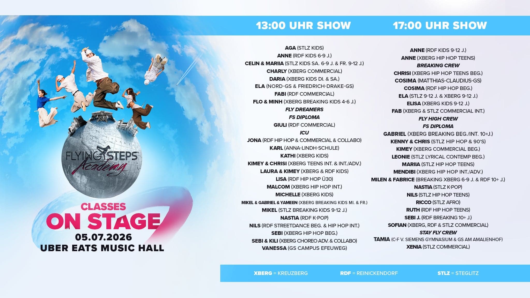 Flying Steps Academy | Sommershow Classes on Stage